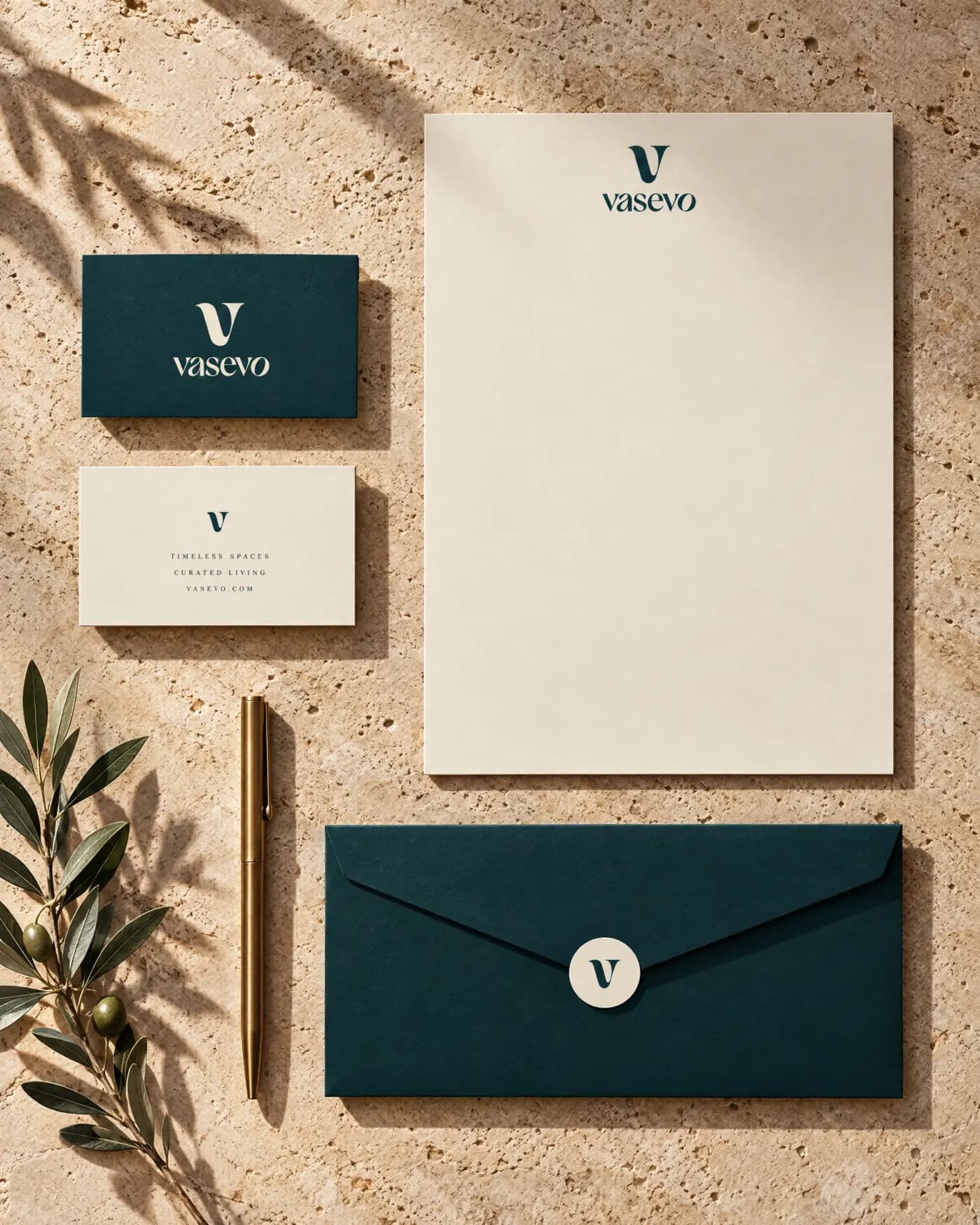 Vasevo-Karten, Briefpapier und Umschlag